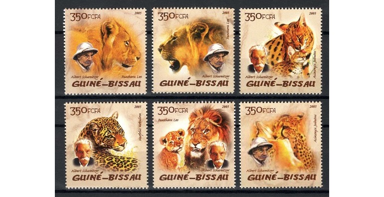 GUINEA BISSAU 2005 - FELINE - SERIE DE 6 TIMBRE - NESTAMPILATA - MNH / feline125
